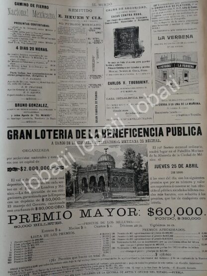 CARTEL ANTIGUO ORIGINAL DE ORQUESTRION WALTE 1895 DE CASA WAGNER LEVIEN - LOTERIA NACIONAL Y MAS - Imagen 2