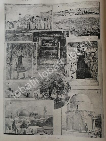 CARTEL ANTIGUO ORIGINAL DE VIAJE A JERUSALEM & TIERRA SANTA, VIACRUCIS ETC 1895 / RLG - Imagen 5