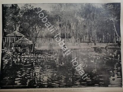 GRABADO ANTIGUO 1895 BOSQUE DE CHAPULTEPEC /LDM - Imagen 3