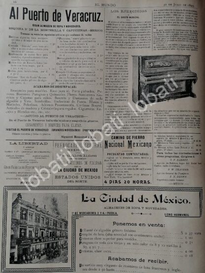 CARTEL ANTIGUO ORIGINAL DE PIANOS ROSENKRANZ DE CASA WAGNER Y LEVIEN 1895 & MAS PUBLICIDADES - Imagen 3