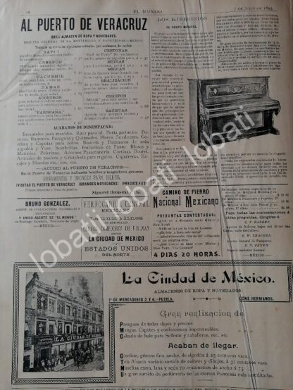 CARTEL ANTIGUO ORIGINAL DE FABRICA DE MUEBLES MUEBLES JORGE UNNA 1895 Y MAS PROPAGANDAS - Imagen 2