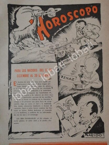 CARTEL ANTIGUO ORIGINAL DE 12 HOROSCOPOS DE 1943 ENERO/DICIEMBRE POR: LEONEL GARCIA - Imagen 2