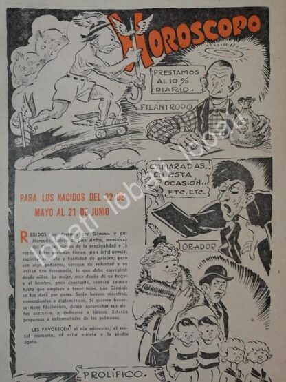 CARTEL ANTIGUO ORIGINAL DE 12 HOROSCOPOS DE 1943 ENERO/DICIEMBRE POR: LEONEL GARCIA - Imagen 9