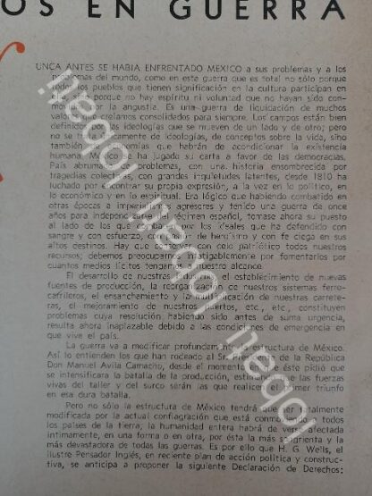 CARTEL ANTIGUO ORIGINAL DE LIBRETO DE INSTRUCCIONES, MEXICO EN GUERRA 1943 /SEGUNDA GUERRA MUNDIAL - Imagen 3