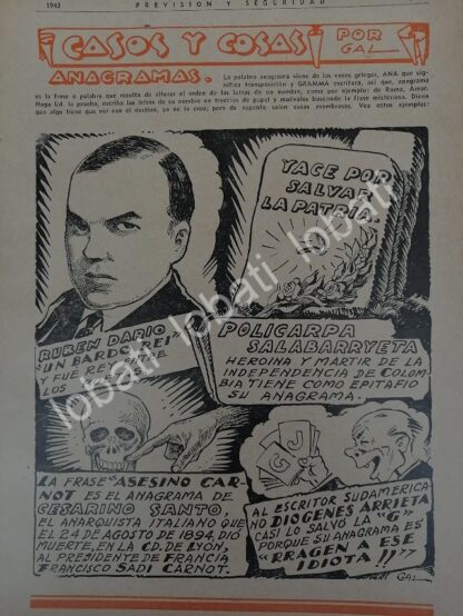 CARTEL ANTIGUO ORIGINAL DE 3 TIRAS COMICAS. " CASOS Y COSAS " POR: LEONEL GARCIA 1943 - Imagen 3