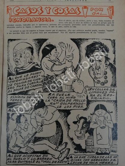 CARTEL ANTIGUO ORIGINAL DE 3 TIRAS COMICAS. " CASOS Y COSAS " POR: LEONEL GARCIA 1943 - Imagen 4