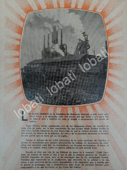 CARTEL ANTIGUO ORIGINAL DE 15 AFICHES DE LA FUNDIDORA MONTERREY 1943 - Imagen 10