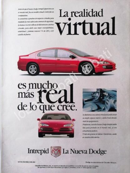 CARTEL ANTIGUO ORIGINAL DE AUTOS CHRYSLER DODGE INTREPID 1998 /913