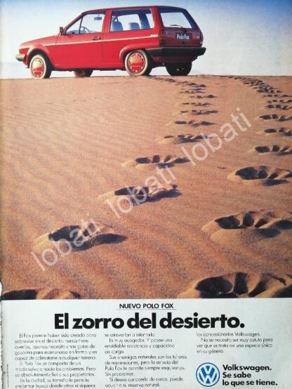 CARTEL ANTIGUO ORIGINAL DE AUTOS VW VOLKSWAGEN POLO FOX 1987 /908