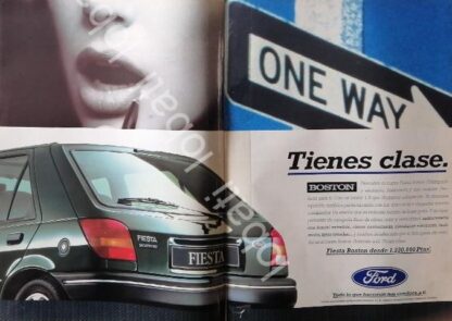 CARTEL ANTIGUO ORIGINAL DE AUTOS FORD FIESTA BOSTON 1993 /904