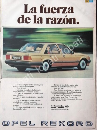 CARTEL ANTIGUO ORIGINAL DE AUTOS GM OPEL REKORD 1984 /897