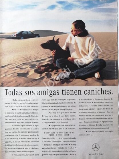 CARTEL ANTIGUO ORIGINAL DE DE AUTOS MERCEDES BENZ CLASE C. 1994 /891