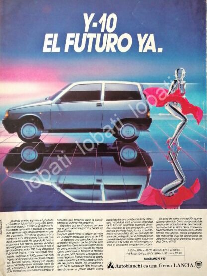 CARTEL ANTIGUO ORIGINAL DE DE AUTOS LANCIA Y-10 1992 /886