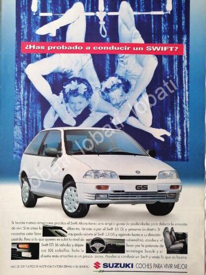 CARTEL ANTIGUO ORIGINAL DE AUTOS SUZUKI SWIFT GS 1994 / 866