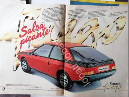 CARTEL ANTIGUO ORIGINAL DE AFICHE DE AUTOS RENAULT FUEGO 1984 / 863 RARO