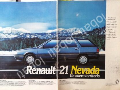 CARTEL ANTIGUO ORIGINAL DE AFICHE DE AUTOS RENAULT 21 NEVADA 1987 / 862