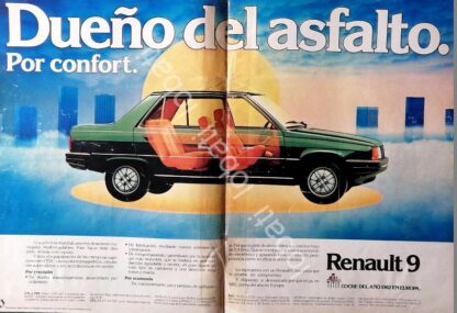 CARTEL ANTIGUO ORIGINAL DE AFICHE DE AUTOS RENAULT 1982 / 854