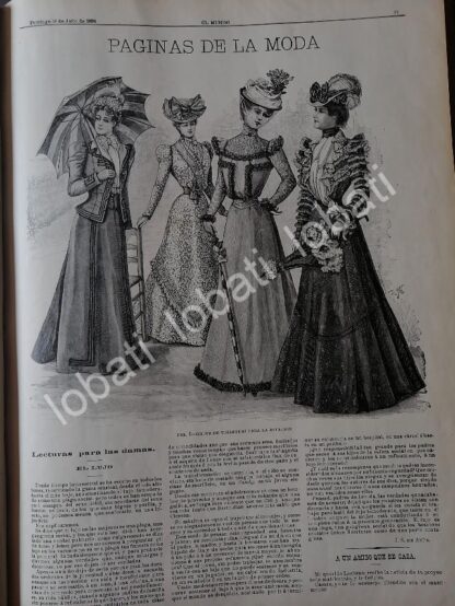 GACETA ANTIGUA 1898. " PAGINAS DE LA MODA " /26