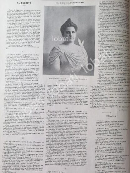 CARTEL ANTIGUO ORIGINAL DE NOTA. MARGARITA CONDESA DE CASA ROMERO 1898 / ASM