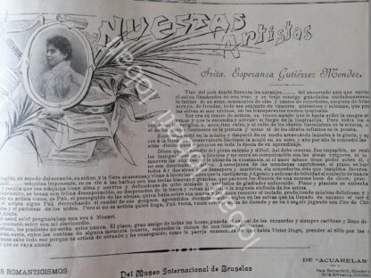 CARTEL ANTIGUO ORIGINAL DE LA PIANISTA ESPERANZA GUTIERREZ MENDEZ 1898 /FEP - Imagen 2