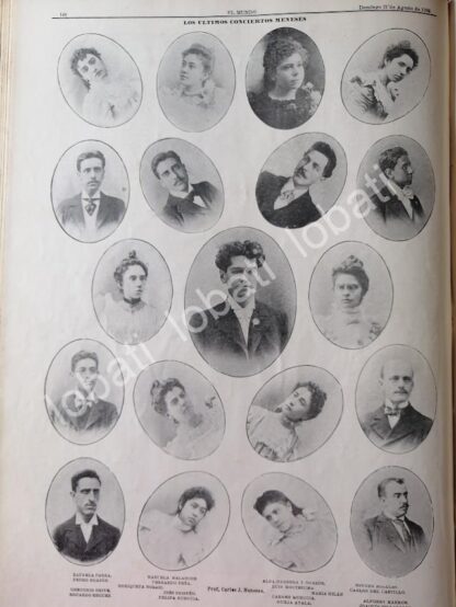 CARTEL ANTIGUO ORIGINAL DE EL MUSICO CARLOS J. MENESES Y SUS ALUMNOS 1898 /FEP