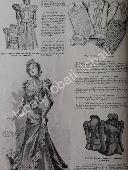 GACETA ANTIGUA 1898. " PAGINAS DE LA MODA " /34 - Imagen 3