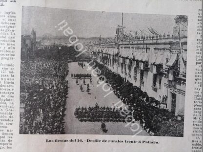 CARTEL ANTIGUO ORIGINAL DE DESFILE MILITAR Y CIVICO FIESTAS PATRIAS 1898 / LDM - Imagen 4