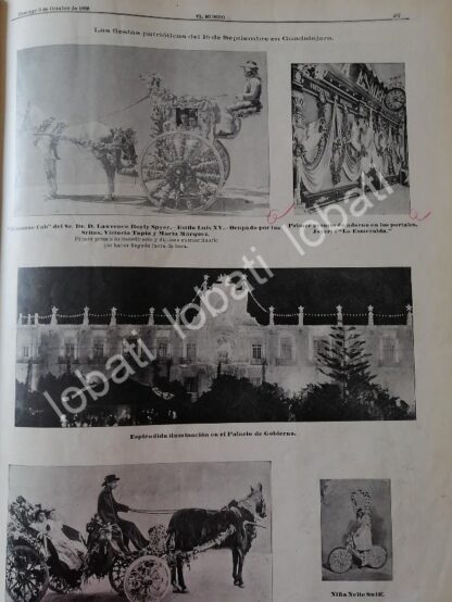 CARTEL ANTIGUO ORIGINAL DE DESFILE Y FIESTAS PATRIAS EN GUADALAJARA 1898 /LDM