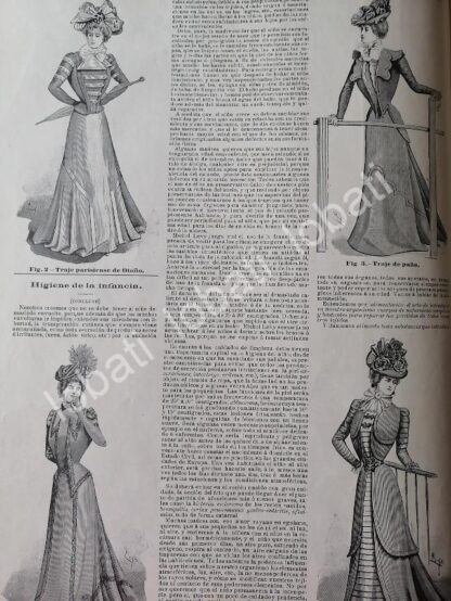 GACETA ANTIGUA 1898. " PAGINAS DE LA MODA " /40 - Imagen 3