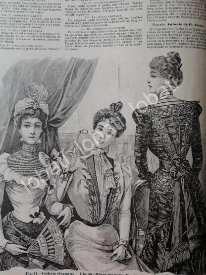 GACETA ANTIGUA 1898. " PAGINAS DE LA MODA " /42 - Imagen 3