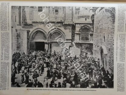 GRABADO ANTIGUO 1898 IGLESIA DEL SANTO SEPULCRO DE JERUSALEM / RLG