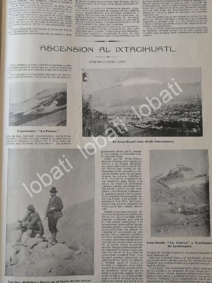 CARTEL ANTIGUO ORIGINAL DE EXPEDICION EZEQUIEL ORDOÑEZ AGUILAR AL VOLCAN IZTACCIHUATL 1898 /LDM