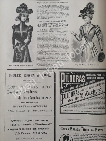 GACETA ANTIGUA DE MODAS 1898. " PAGINAS DE LA MODA " /46 - Imagen 3