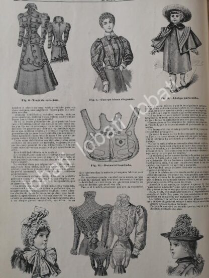 GACETA ANTIGUA DE MODAS 1898. " PAGINAS DE LA MODA " /47 - Imagen 3