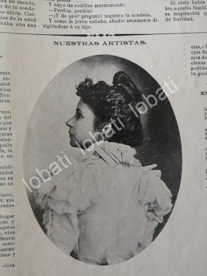 CARTEL ANTIGUO ORIGINAL DE LA NIÑA PIANISTA ANGELA SALAZAR 1898 Y MAS NOTAS / MUSICOS - Imagen 2