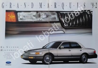 CARTEL ANTIGUO ORIGINAL DE AUTOS FORD GRAND MARQUIS 1992 /N993