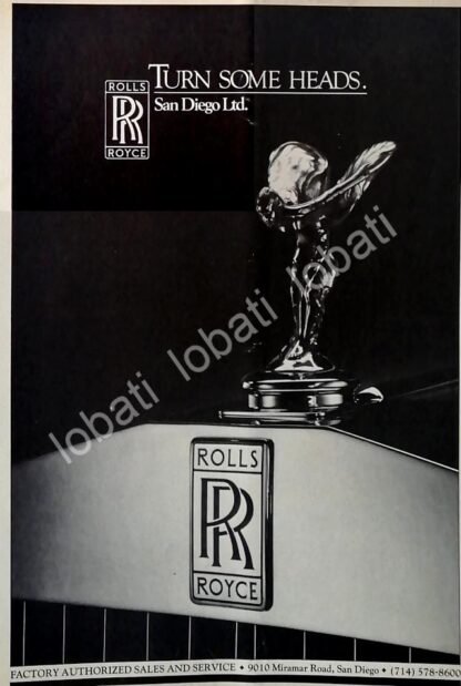 CARTEL ANTIGUO ORIGINAL DE AUTOS ROLLS ROYCE 1978 /989