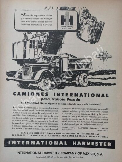 CARTEL ANTIGUO ORIGINAL DE CAMIONES INTERNATIONAL HARVESTER 1946 /973