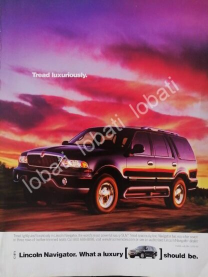 CARTEL ANTIGUO ORIGINAL DE AUTOS LINCOLN NAVIGATOR 1998 /968