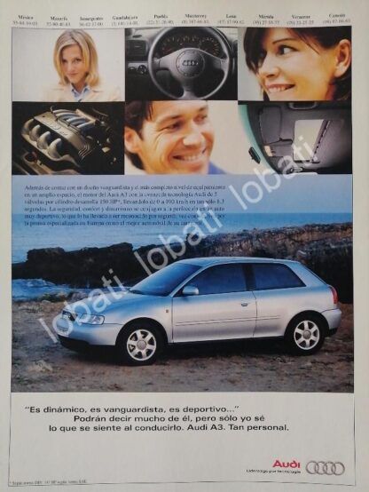 CARTEL ANTIGUO ORIGINAL DE AUTOS AUDI A3 2000 /964