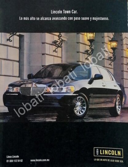 CARTEL ANTIGUO ORIGINAL DE AUTOS LINCOLN TOWN CAR 2000 /963