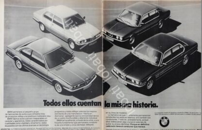 CARTEL ANTIGUO ORIGINAL DE AUTOS BMW VARIOS MODELOS DE 1982 /958