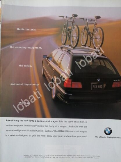 CARTEL ANTIGUO ORIGINAL DE AUTOS BMW SERIE 5 WAGON 1999 /957