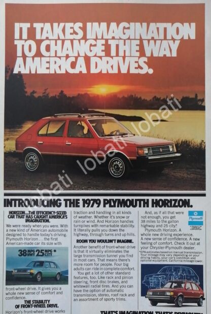 CARTEL ANTIGUO ORIGINAL DE AUTOS CHRYSLER PLYMOUTH HORIZON 1979 /949