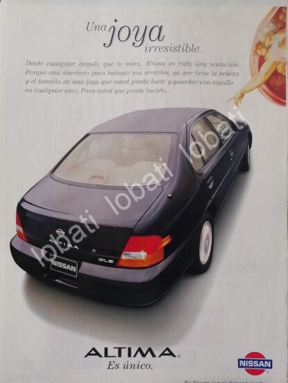 CARTEL ANTIGUO ORIGINAL DE AUTOS NISSAN ALTIMA GLE 1998 /938