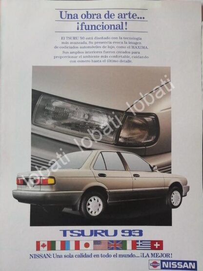 CARTEL ANTIGUO ORIGINAL DE AUTOS NISSAN TSURU 1993 /937