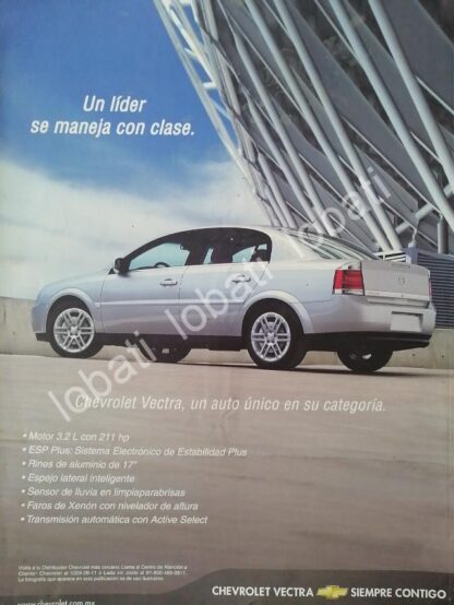 CARTEL ANTIGUO ORIGINAL DE AUTOS CHEVROLET VECTRA 2000 /934