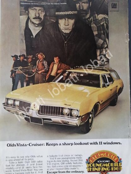 CARTEL ANTIGUO ORIGINAL DE AUTOS OLDSMOBILE VISTA CRUISER 1969 /932