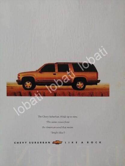 CARTEL ANTIGUO ORIGINAL DE AUTOS CHEVROLET SUBURBAN 1994 /929