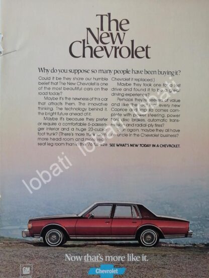 CARTEL ANTIGUO ORIGINAL DE AUTOS CHEVROLET CAPRICE 1978 /927